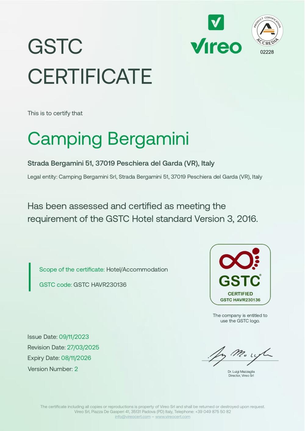 Certificazione GSTC